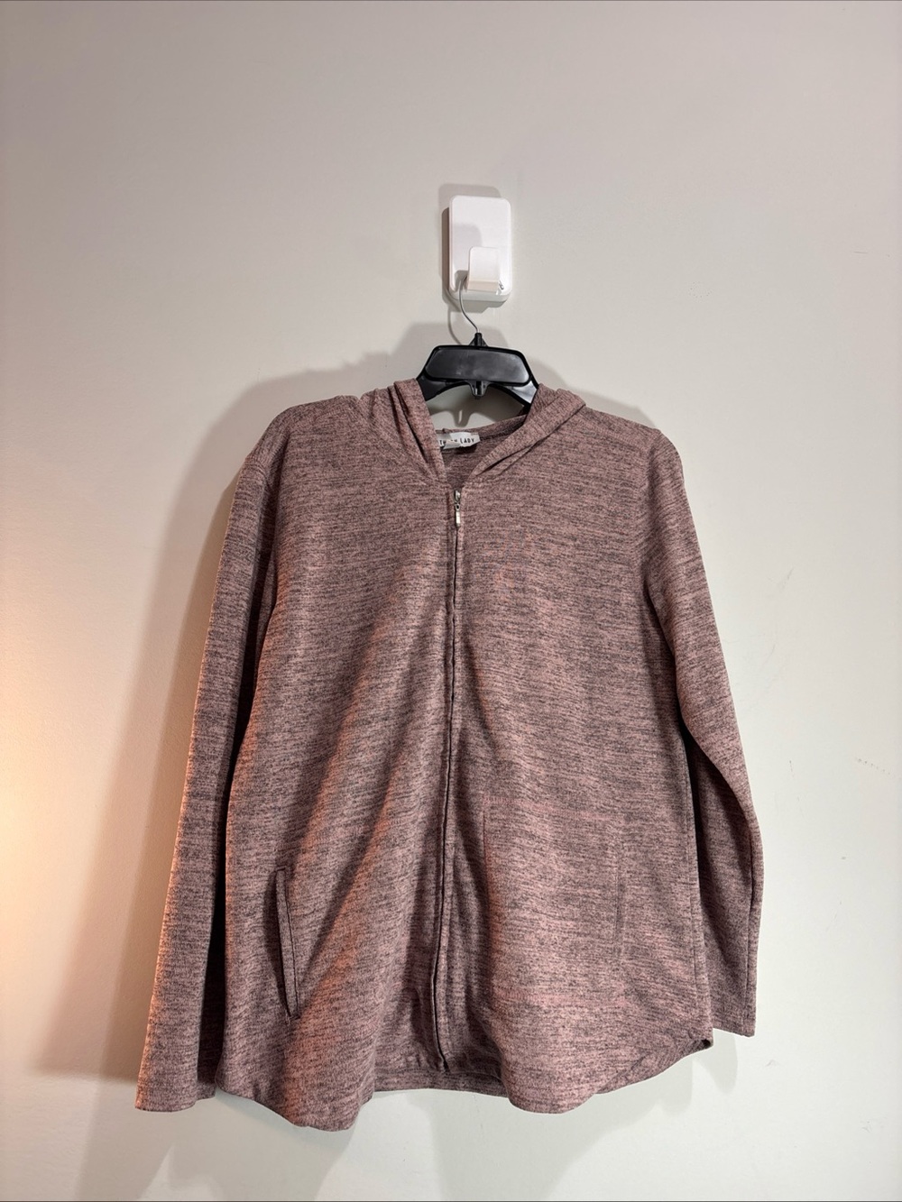 Southern Lady Hooded Zip Sweater in Dusty Rose. 1401